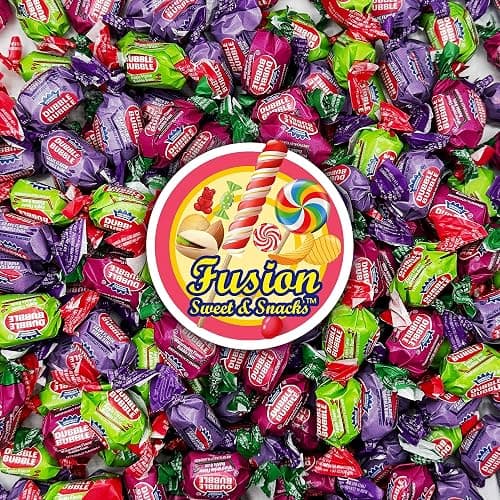 Dubble Bubble Assorted Fruit Flavor Gum - 1 Pound Bulk Bag of 3 Flavor Individually Wrapped Bubble Gum - Grape, Watermelon, Apple - Chewing Bubble Gum Holiday Candy(Approx. 70 Pieces) thumbnail 7