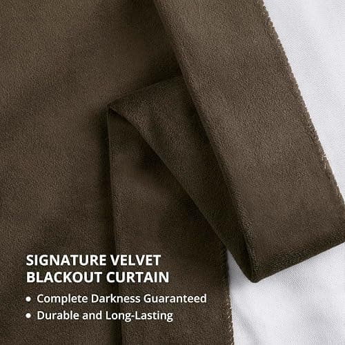 HPD Half Price Drapes Signature Velvet Thermal Blackout Curtains for Living Room 108 Inch Long (1 Panel) Rod Pocket Insulated Blackout Curtains for Bedroom Window Curtains, 100W x 108L, Java thumbnail 11