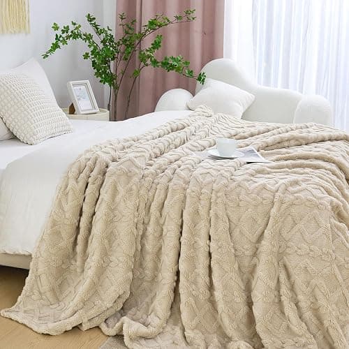 Aganear Fleece Throw Blanket - Cozy Soft Lightweight Fuzzy Throw Blanket for Women Portable Throw Blankets for Couch, Warm Present for Birthday, Christmas, Halloween, Housewarming(50"x60", Khaki) thumbnail 3
