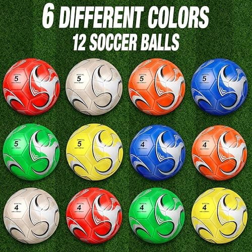 Supervitae 12 Pack Soccer Balls for Teen Adult Bulk Deflated Soccer Balls with Pump Outdoor and Indoor Training Practice Football for Back to School Sports Game Birthday Gift Party thumbnail 7