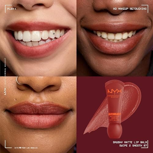 NYX Professional Makeup Balsamo Labbra Profumato, Labbra Morbide e Idratate, Effetto Soft Matte, Con Polvere di Riso di Mochi e Ceramidi, Smushy Matte, Tonalità: Swipe 2 Smooth, 8 ml thumbnail 2