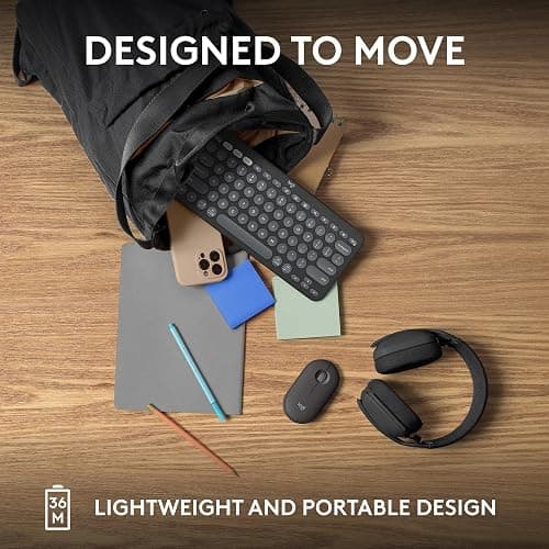 Logitech Pebble Keys 2 K380s, Multi-Device Bluetooth Wireless Keyboard with Customizable Shortcuts, Slim and Portable, Easy-Switch for Windows, macOS, iPadOS, Android, Chrome OS - Tonal Graphite thumbnail 8