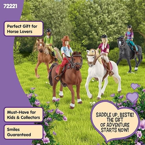 Schleich Horse Club - Complete 40PC Horse Club Rider Playset - Hannah, Sofia, Lisa and Sarah Poseable Rider Figures with Horses and Riding Accessories - Equestrian Toy Set for Kids Ages 5+ | 72221 thumbnail 6