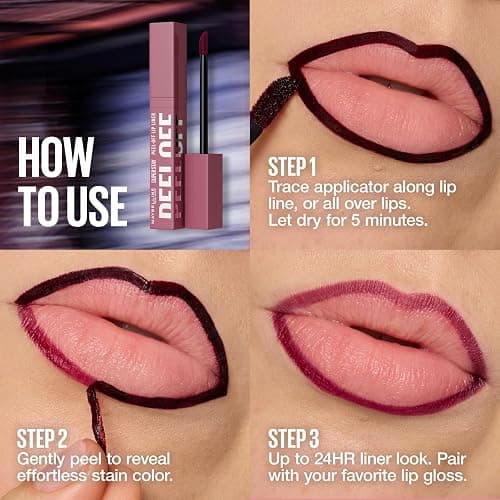 MAYBELLINE Super Stay Peel Off Lip Liner Lip Stain, Up to 24H Tattoo-Like Wear, Transfer-Proof Matte Finish, Hydrating Formula With Vitamin E, Haze (Mid Tone Nude) thumbnail 4