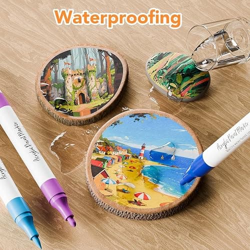 WELLOKB Acrylic Paint Markers, 80 Colors Acrylic Markers, Dual Tip Fabric Paint Pens for Rocks, Wood, Glass Painting, Coloring Books,Paper, DIY Crafts Art Supplies for Adult, Strong Coverage thumbnail 7