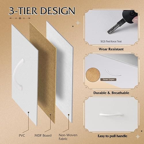 WLIVE 7 Drawer Dresser TV Stand, Dressers for Bedroom, Fabric Storage Tower, Hallway, Entryway, Closets, Sturdy Steel Frame, Wood Top, Easy Pull Handle, White thumbnail 8