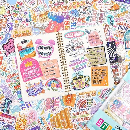 300PCS Affirmation Stickers by Puraesla - Holographic Motivational Sticker Pack, Positive Journal Encouraging Shiny Quotes for Kids, Teachers, Classroom, Waterproof Scrapbook Supplies thumbnail 8