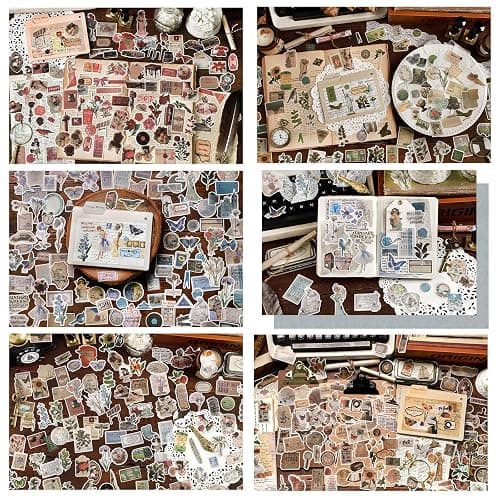 Maxleaf Vintage Washi Sticker Set, 400PCS Floral Retro Nostalgic Ephemera Stickers for Scrapbooking Journaling DIY Crafts Planner Diary Album Handmade Work Journal Envelope Gift Wrapping thumbnail 8