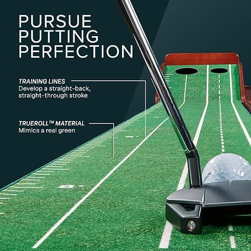 Perfect Practice Golf Putting Mat - Portable Putting Green, Indoor & Outdoor Practice, with Ball Return - Golf Training Aid for Home, Office, Backyard - Golfing Gifts for Men thumbnail 4