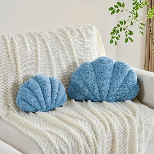 CANGHI Shell Pillow Seashell Decorative Pillow Light Pink Beachy Coastal Shell Shaped Throw Pillows 13x10 Inch Soft Ocean Beach Sea Shell Plush Pillows Cushion for Bed Couch Living Sofa Room Decor - Light Pink - 13 X 10 Inch thumbnail 3