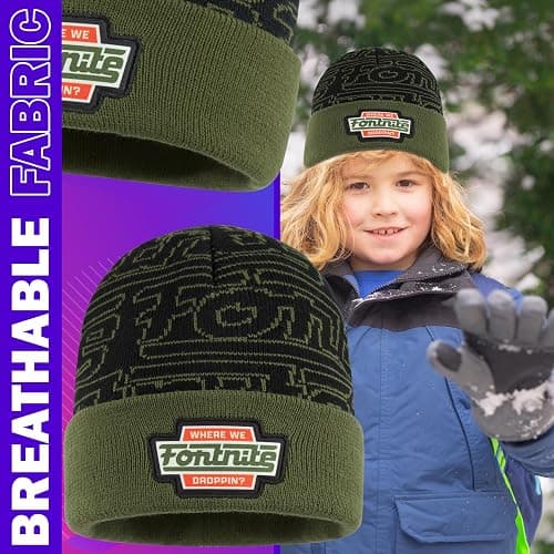 Fortnite Beanie Hat for Boys & Teens, Warm Knitted Winter Hat, Winter Accessories for School Travel Days Out, Gifts for Gamers thumbnail 5