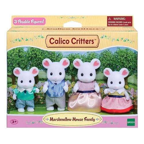 Calico Critters, Marshmallow Mouse Family, Dolls, Dollhouse Figures, Collectible Toys, 3 inches - Marshmallow Mouse Family thumbnail 3