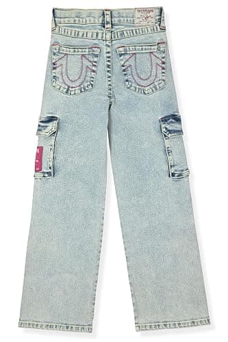 True Religion Girls Fashion Jeans – Premium Designer Denim Pants for Kids, Wide Leg, Cargo, Flare (Sizes 7-14) thumbnail 2