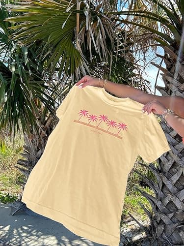 Women's Oversized Hawaiian Graphic T Shirt Retro Tropical Floral Short Sleeve Tee Casual Summer Beach Vacation Tops thumbnail 8
