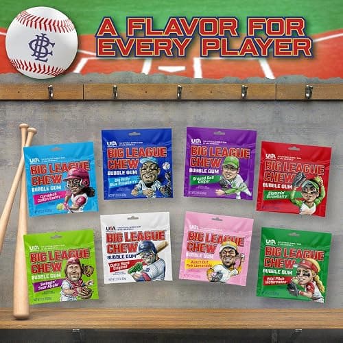 Big League Chew Variety Pack - Chewing Bubble Gum, Pack of 24, 8 Flavors | Classic Bubble Gum Variety Pack for Baseball Treats - Baseball Chewing Gum for Kids, Party Favors & More - Softball Candy thumbnail 7