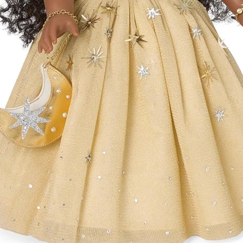 American Girl 2025 Glimmering Gold Holiday Collector Doll, with Brown Eyes, Long Curly Black Hair, Ages 8+ thumbnail 4