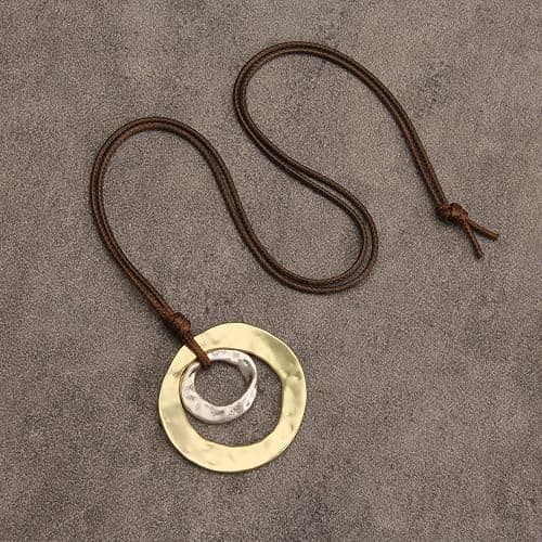 joymiao Boho Necklaces for Women Cord Necklace with Pendant Long Silver Necklace Vintage Sweater Necklace Hippie Jewelry for Women Girls Gifts thumbnail 5