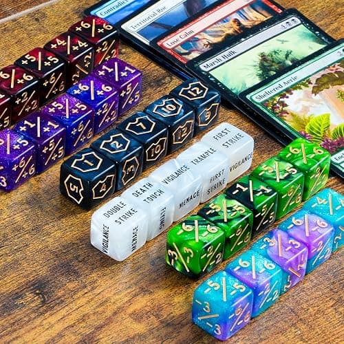 60 PCS MTG Dice Counters Keyword Counters Life Counter 1/+1 counters Commander Buff Tokens 6 Sided Dice Set for MTG, TCG, Card Games Accessories thumbnail 2