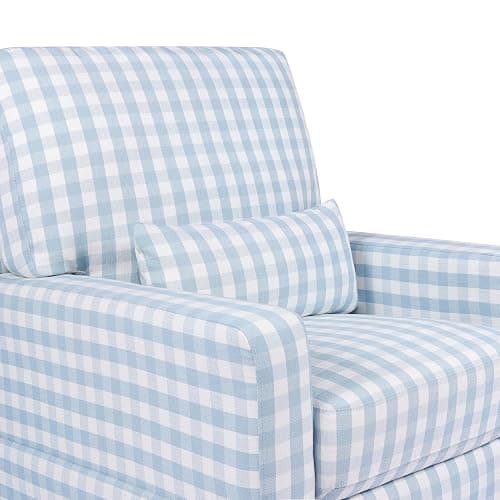 NAMESAKE Crawford Pillowback Comfort Swivel Glider in Blue Gingham, Greenguard Gold & CertiPUR-US Certified thumbnail 7