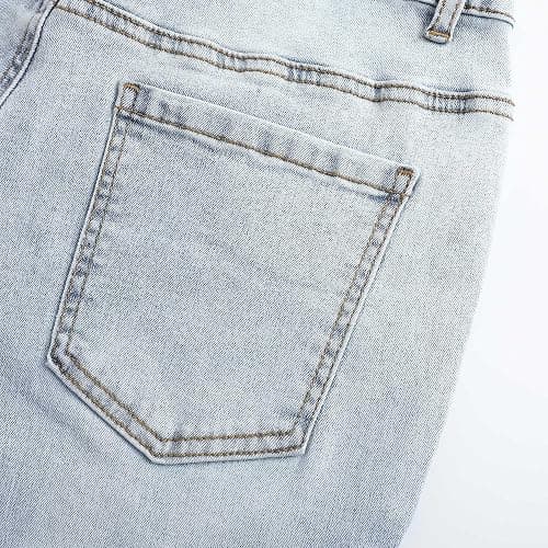 THUNDER STAR Womens Stretchy Mid Rise Flare Jeans Distressed Denim Bell Bottom Pants thumbnail 6