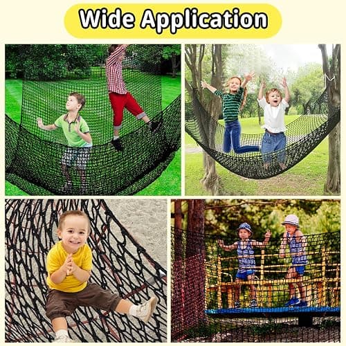Toriexon Climbing Cargo Net 9.8' x 9.8', Double Layers Playground Safety Net, with Storage Bag Climbing Net for Kids Outdoor Treehouse thumbnail 9