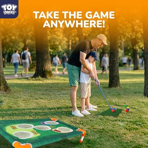 TOY Life Golf Cornhole Game Golf Corn Hole Set Chipping Golf Game Adults Kids Backyard Golf Game Golf Yard Corn Hole Game Golf Training Equipment Chipping Outdoor Indoor Golf (NO Club Included) thumbnail 7