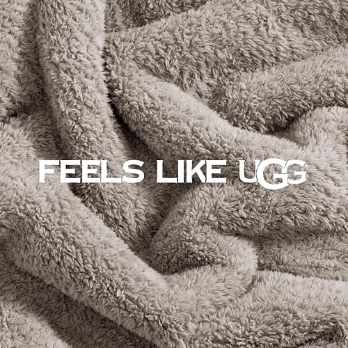 UGG Whitecap Plush Throw Blanket Fleece Soft Fluffy Throw Blankets for Couch or Bed, Home Decor, Luxury, Machine Washable, 50-inch x 70-inch, Light Grey Seal thumbnail 5