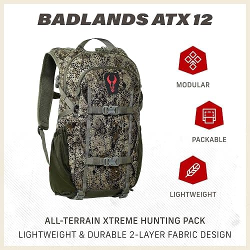 Badlands ATX 12 Hunting Pack - All-Terrain Xtreme Tactical Backpack, Lightweight, Water Resistant, Realtree EDGE thumbnail 3