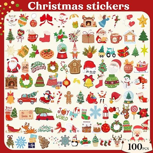 Stocking Stuffers - 100 PCS Christmas Stickers for Kids | Kids Christmas Gift Games Crafts for Grandkids- Stocking Stuffers for Kids- Xmas Decorations Activities Party Favors Supplies thumbnail 3