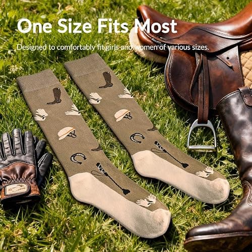 Belloxis Horse Riding Socks Horses Lovers Gifts for Cowgirl Ladies' Equestrian Zocks Gifts thumbnail 2