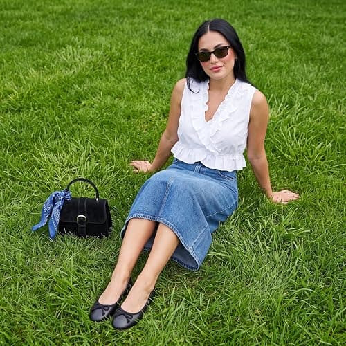 CUSHIONAIRE Como Ballet Flats for Women, Round Toe Mary Jane Womens Flats with Memory Foam Comfort, Wide Widths Available thumbnail 8