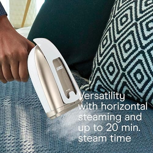 Conair Handheld Garment Steamer for Clothes, Turbo ExtremeSteam 1875W Fabric Steamer, Portable Handheld Design, Strong Penetrating Steam, White/Champagne thumbnail 6