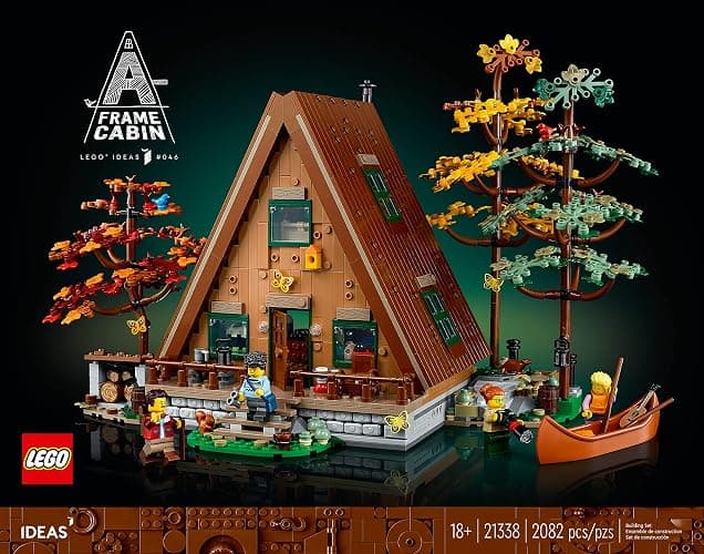 LEGO Ideas A-Frame Cabin 21338 Collectible Display Set, Buildable Model Kit for Adults, Gift for Nature and Architecture Lovers, Includes 4 Customizable Minifigures and 11 Animal Figures thumbnail 2