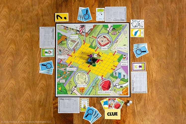 CLUE: Peanuts Board Game, Solve The Mystery of Linus's Missing Blanket with Charlie Brown, Snoopy, & Friends, Explore Iconic Locations Like Lucy’s Booth & Charlie’s House, Officially Licensed Game thumbnail 2