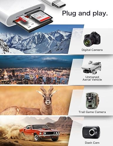 USB C SD Card Reader for iPhone 15/iPad/Mac, ChiaoPio USB C to SD CF, Type C Memory Card Adapter with Compact Flash/CF/SD/MicroSD Slots Compatible with iPad MacBook Pro/Air/Mini Mac Laptop thumbnail 9