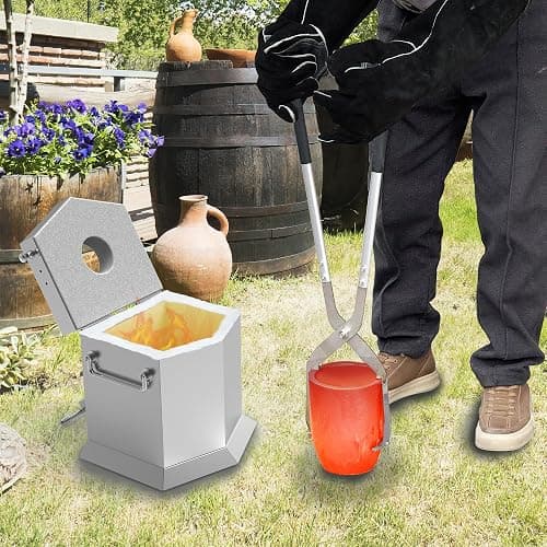 CANALHOUT 9KG/19.5lbs Propane Melting Furnace Kit with Two Tongs and Crucible, All New Kiln Metal Foundry Furnace Smelting Gold Silver Copper Aluminum, Metal Recycle Home Smelting Casting Tool thumbnail 8