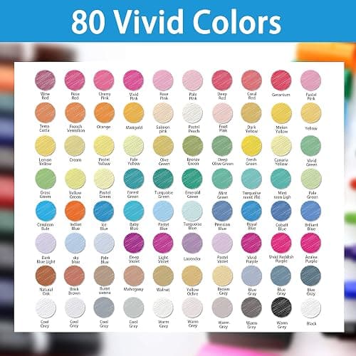 ABEIER 81 Colors Alcohol Markers - Brush & Chisel Dual Tip Sketch Markers, Plus 1 Blender, Permanent for Kids & Adults Coloring & Illustration thumbnail 7