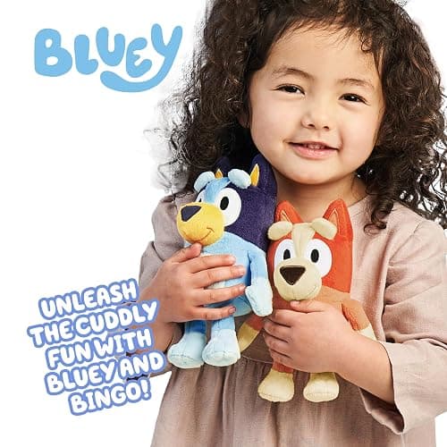 Bingo & Bluey Plush Toys 2-Pack, Soft Deluxe Fabric, Embroidered | Cuddly stuffed animals for show time, story time, or naps; Bluey toys for preschoolers and fans ages 3+ thumbnail 2