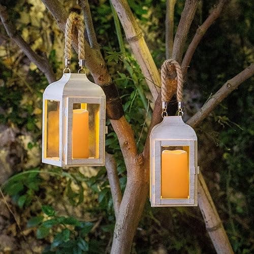 Amagic 3" x 6" Waterproof Outdoor Flameless Candles, Battery Operated Candles with Remote and Timer, Flickering LED Pillar Candle for Outside Patio Garden and Indoor Home Decor, Ivory, Set of 2 thumbnail 2