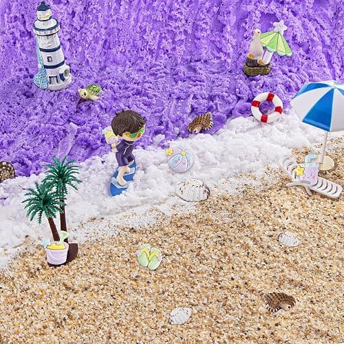 LAWOHO 6 Packs Gradient Purple Slime Kit - Cloud, Butter & Clear Slimes, Crunchy Slimes Kits for Kids with Beach Charms & Add-ins, Party Favors for Girls & Boys, 360ml Soft Non Stick Slime Making Kit thumbnail 2