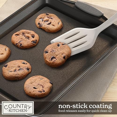 Country Kitchen Nonstick Stackable Bakeware Set - Heavy Duty, Durable, Easy Release Baking Set, Grey, 10 Pcs thumbnail 6