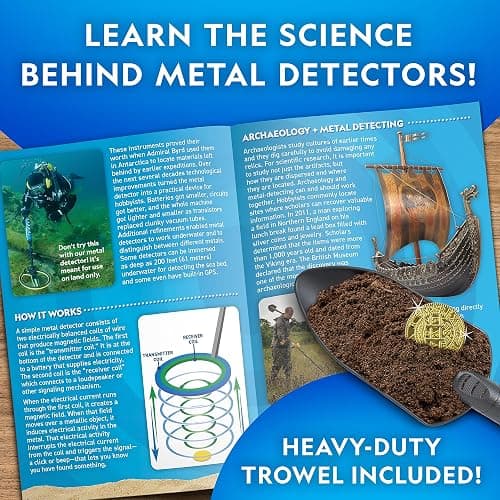 National Geographic Starter Metal Detector Kit for Kids - Kids Metal Detector with 7.4" Waterproof Coil & Trowel, Lightweight Gold Detector, Beach Detecting, Gift for Boys & Girls thumbnail 6