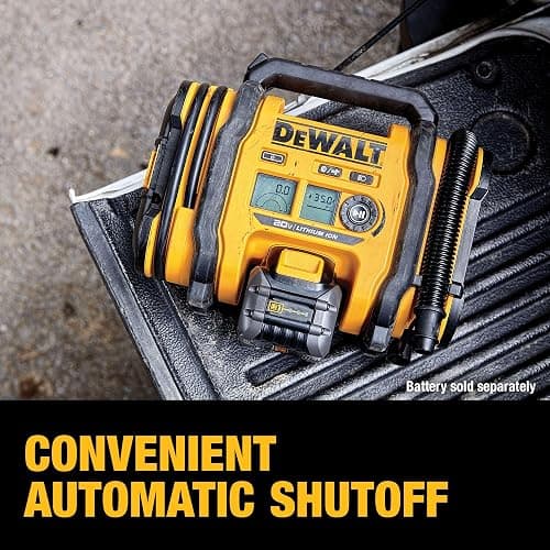 DEWALT Tire Inflator Portable Air Compressor 20V MAX, Car Air Pump with Automatic Shut Off, LED Light, Tool Only (DCC020IB) thumbnail 8