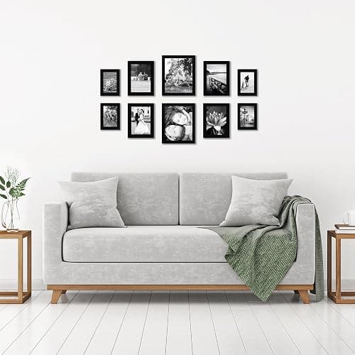 Americanflat Set of 10 Picture Frames with Shatter-Resistant Glass - Gallery Wall Frame Set with Two 8x10, Four 5x7 and Four 4x6 Frames - Signature Collection - Black thumbnail 6