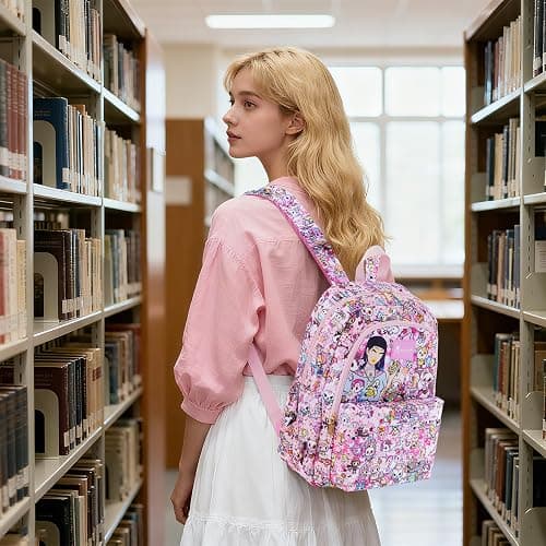Tokidoki Unicorno Backpack Daily Shoulder Bag Large Capacity Portable Travel Backpack Casual Daypack Cartoon Travel Bag (Hanami Picnic) thumbnail 2