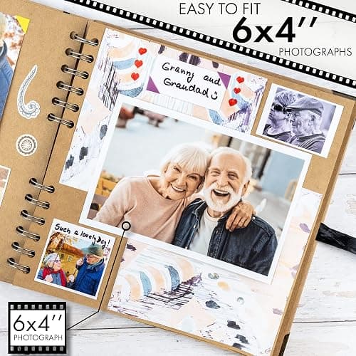 Bstorify Scrapbook Photo Albums 60 Pages (21 x 21 cm) Brown Thick Kraft Paper Scrap Book Ideal for Your Scrapbooking Albums Art & Craft Projects thumbnail 5