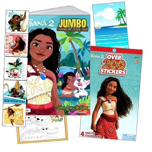 Disney Moana Coloring Books for Kids with Stickers with Moana Stickers, Coloring Book, and More thumbnail 2