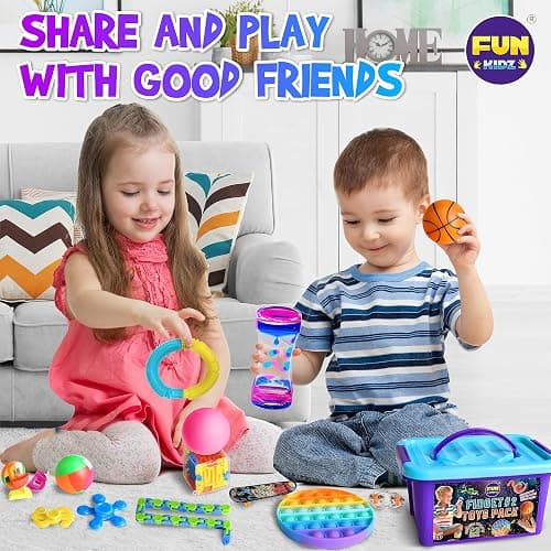 Fidget Pack Box for Boys Girls 4-12, FunKidz Fidget Toys for Kids 5-7 Autistic Sensory Mystery Birthday Gifts in Reusable Portable Treasure Box Nice Party Favors thumbnail 7