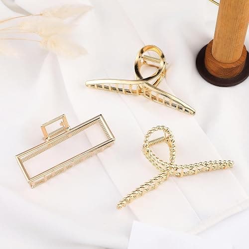 Mehayi 3 PCS Metal Large Claw Clips for Thick Heavy Hair, Strong Hold Big Non-Slip Hair Catch Barrette Jaw Clamp for Long Hair, Fashion Styling Accessories for Women Girls thumbnail 7