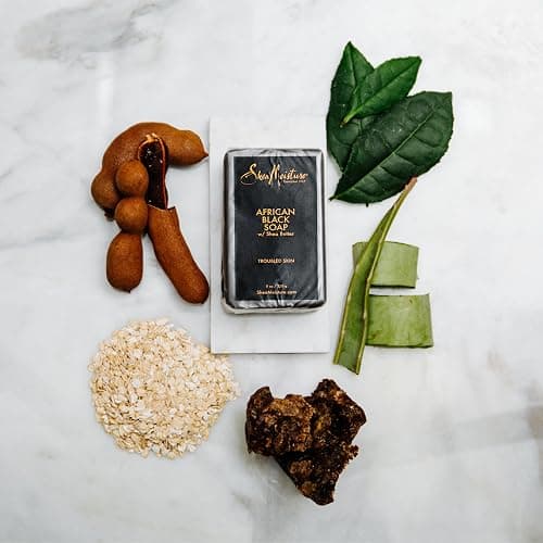 SheaMoisture Bar Soap for Troubled Skin African Black Soap Cleanser with Shea Butter 8 oz thumbnail 3